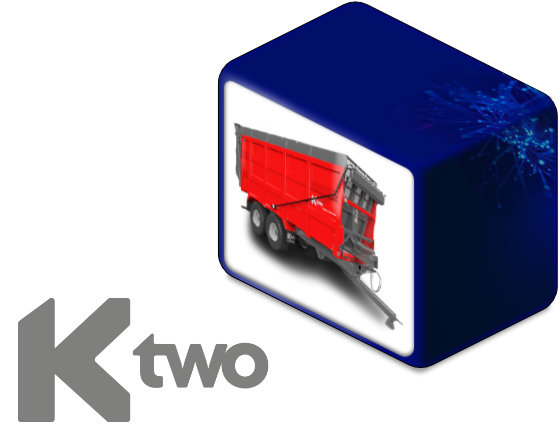KTwo-Logo neben einem ihrer Anhängerprodukte